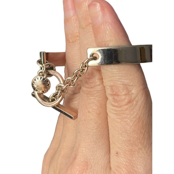 BCBGeneration Rose Gold-tone Rhinestone Happy Blessed Free Bangle Cuff Bracelet - Picture 10 of 10